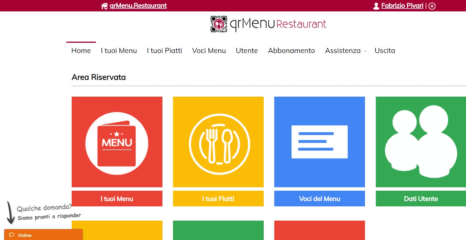 Online il Menù Digitale della tua attività con pochi click